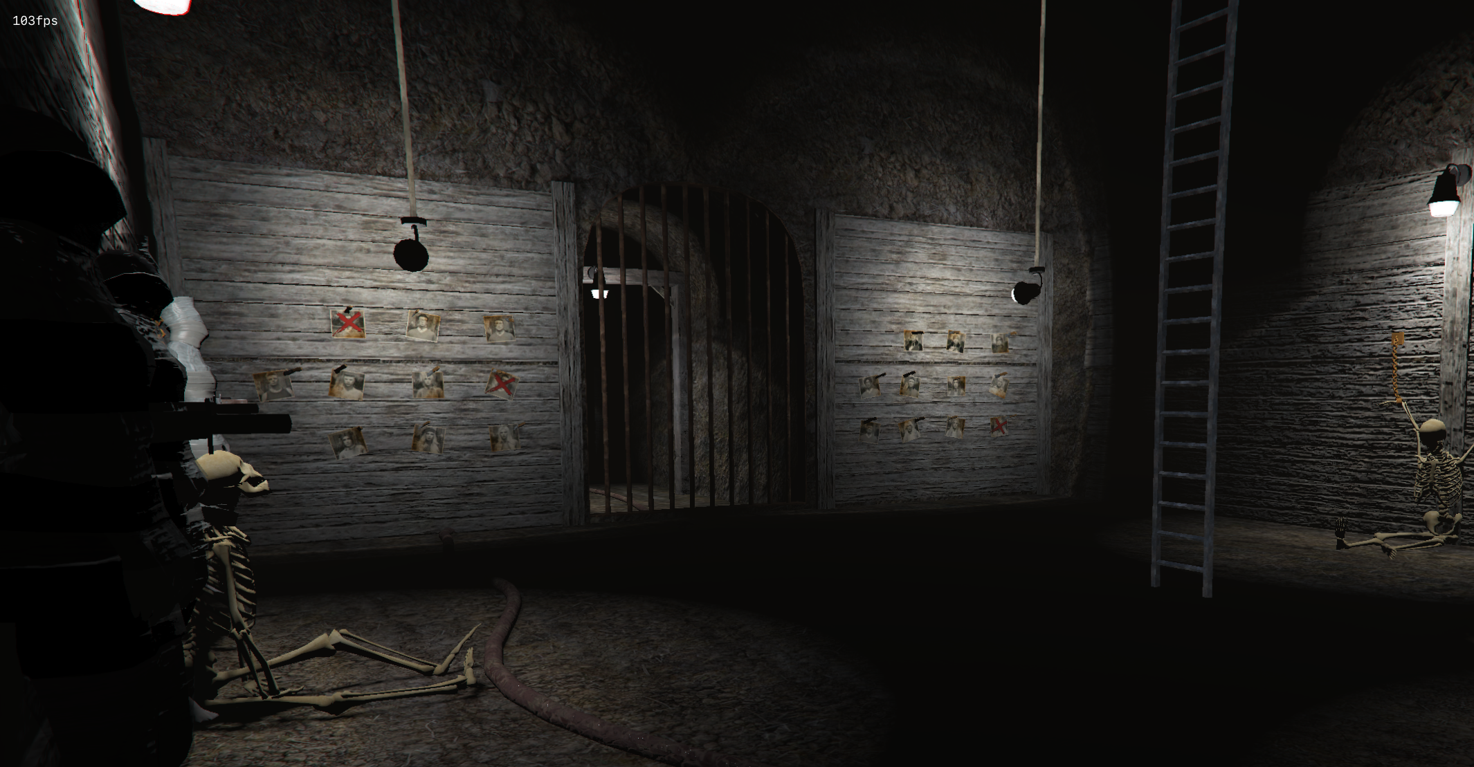 Dark underground corridors with mystery lighting