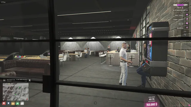 Players hanging out in the bowling lounge